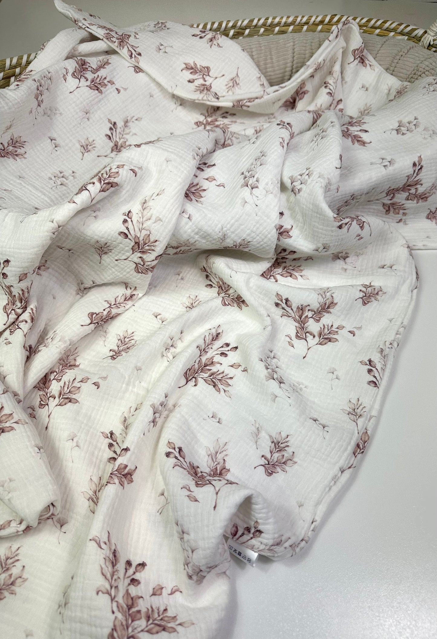 Musselin Decke, Stilltuch Floral