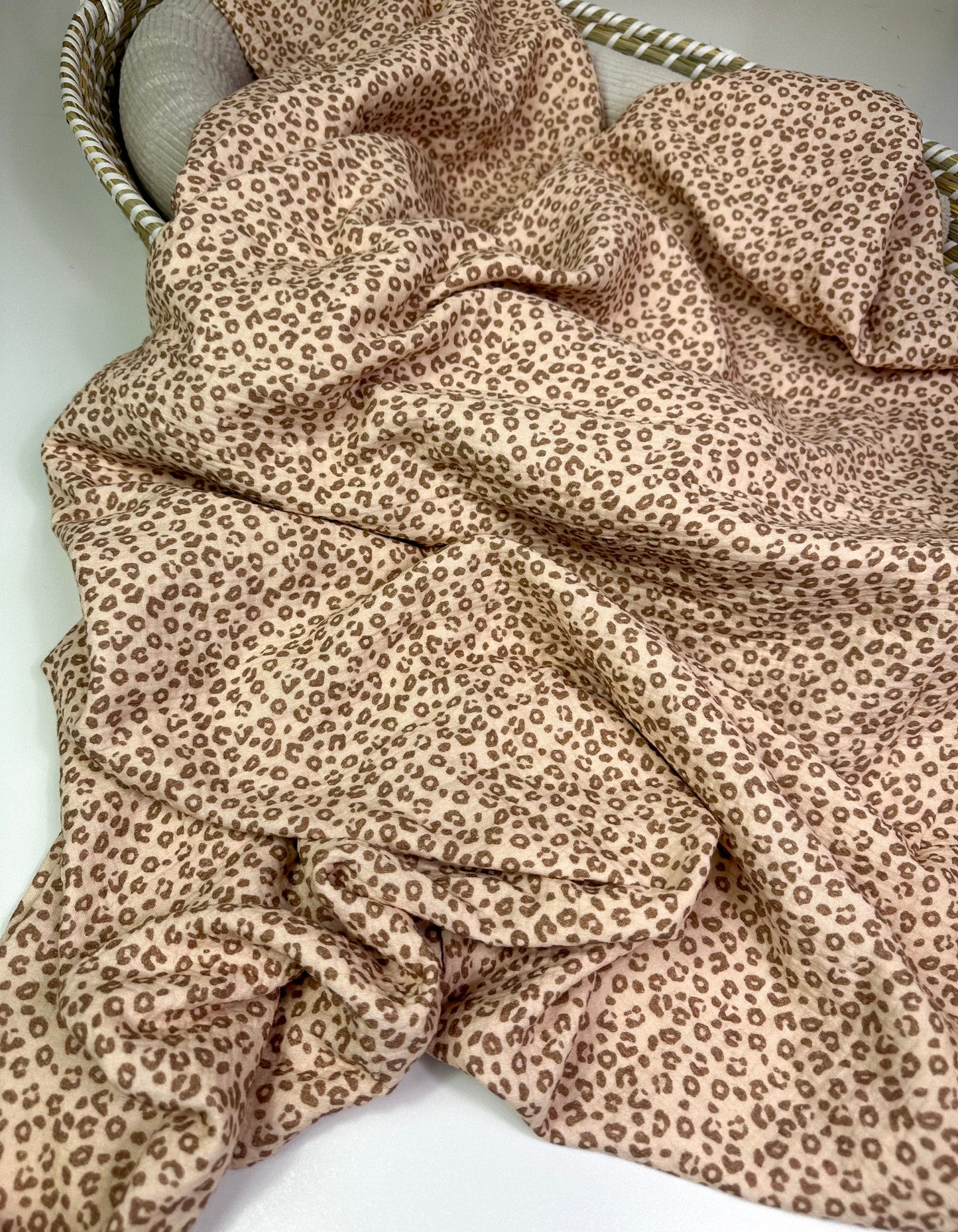 Musselin Decke, Stilltuch Leo beige