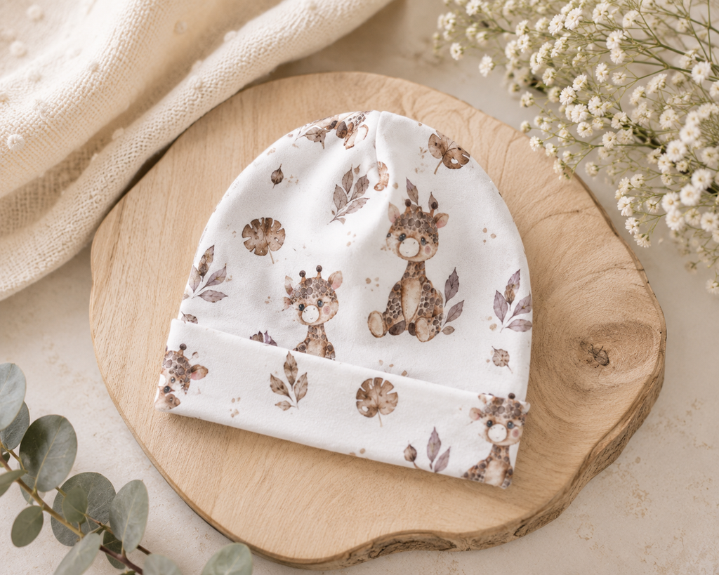 Baby Beanie Little Giraffe - Süß Babymütze mit niedlichem Giraffenmotiv