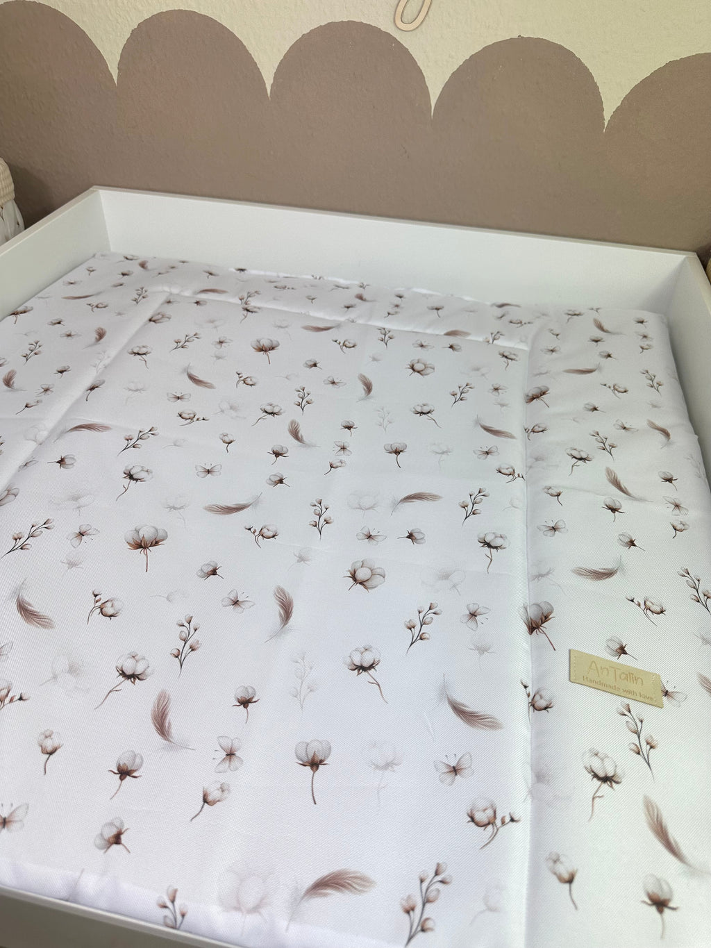 Wickelauflage wasserabweisend Cotton Flowers - AnTalin