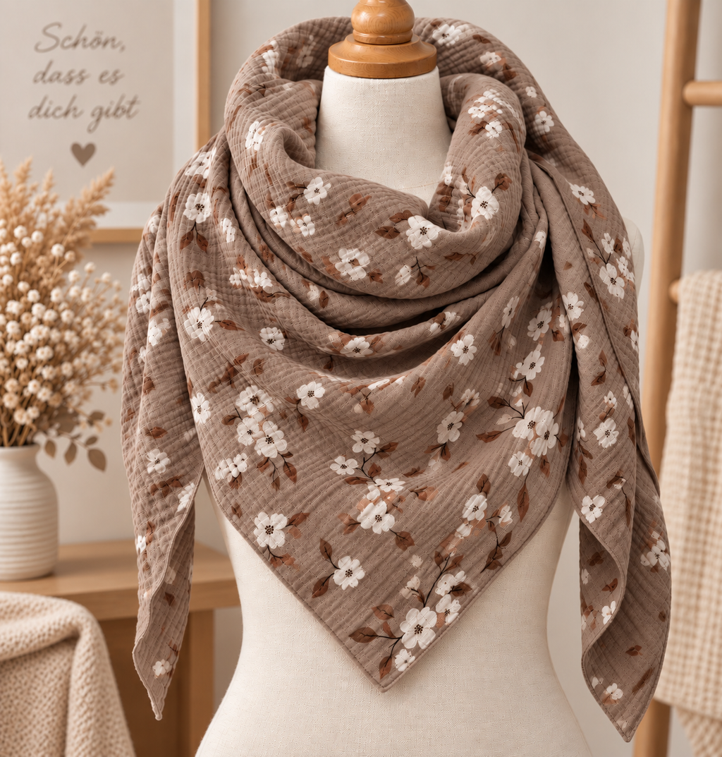 Musselin Tuch für Erwachsene Vintage Blossom