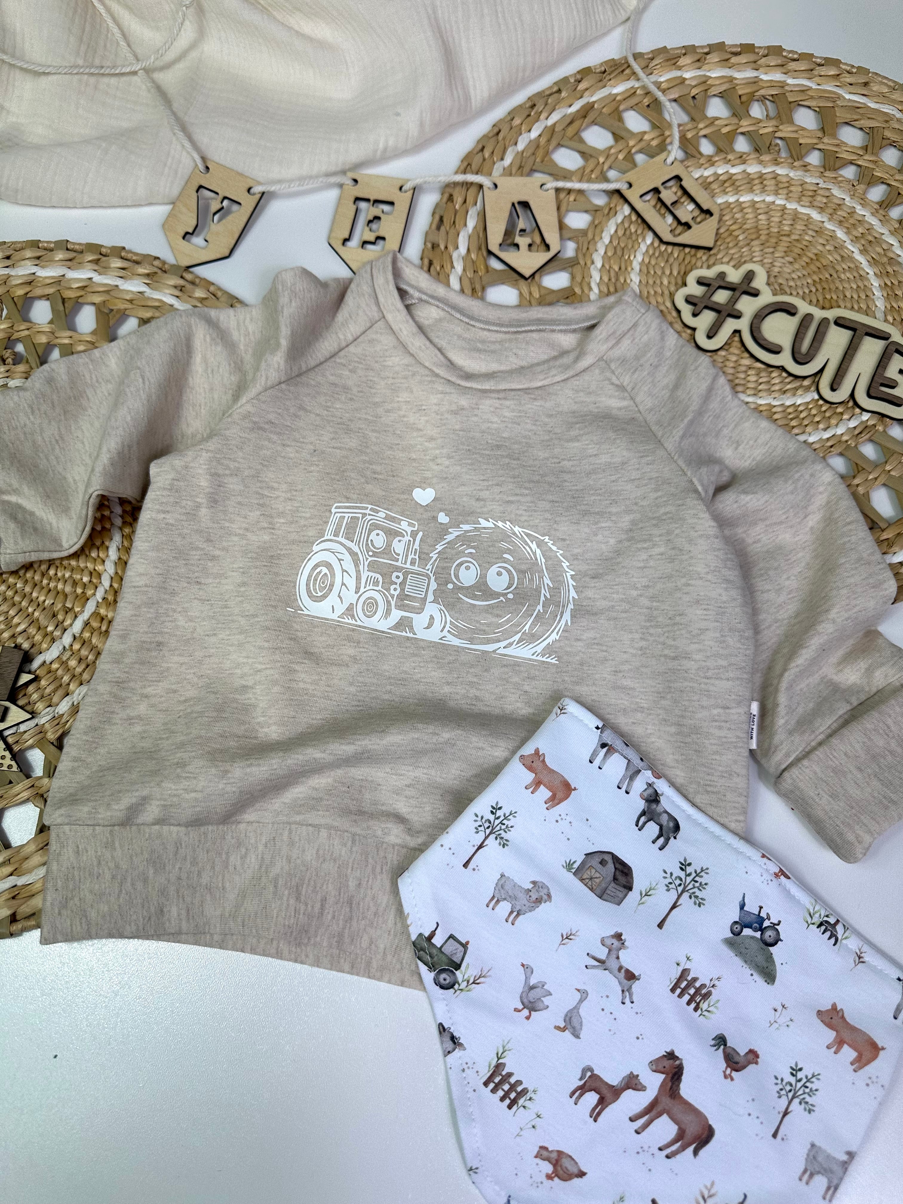 Sweater beige Bauernhof - AnTalin