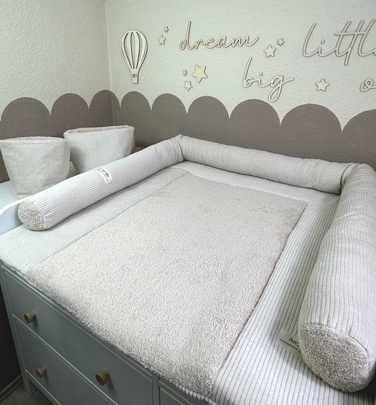 Wickeltischumrandung Cord beige