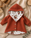 Walkjacke  mit Kaputze - gefütterte Walk-Jacke mit Igel-Innenfutter