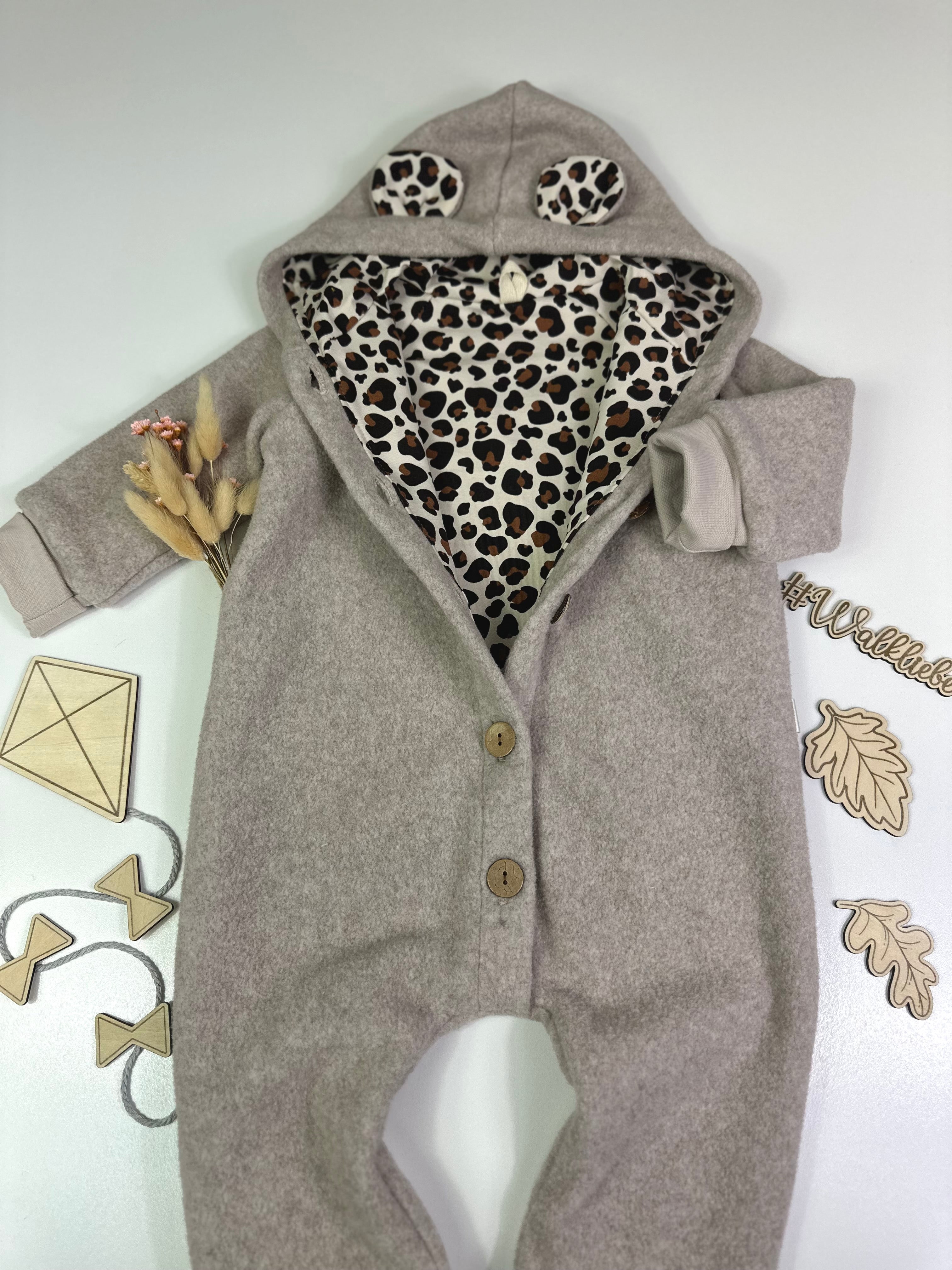 Walkoverall Leo Bären Ohren, beige - AnTalin