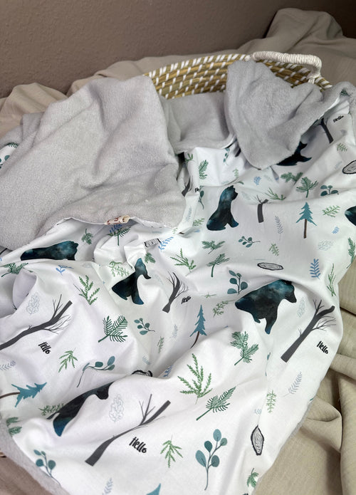 Kuscheldecke kleiner Bär 1m x 1m - AnTalin