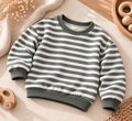 Kinder Pullover olivgrün gestreift - Kuschelige Sweatshirt für Babys & Kleinkinder