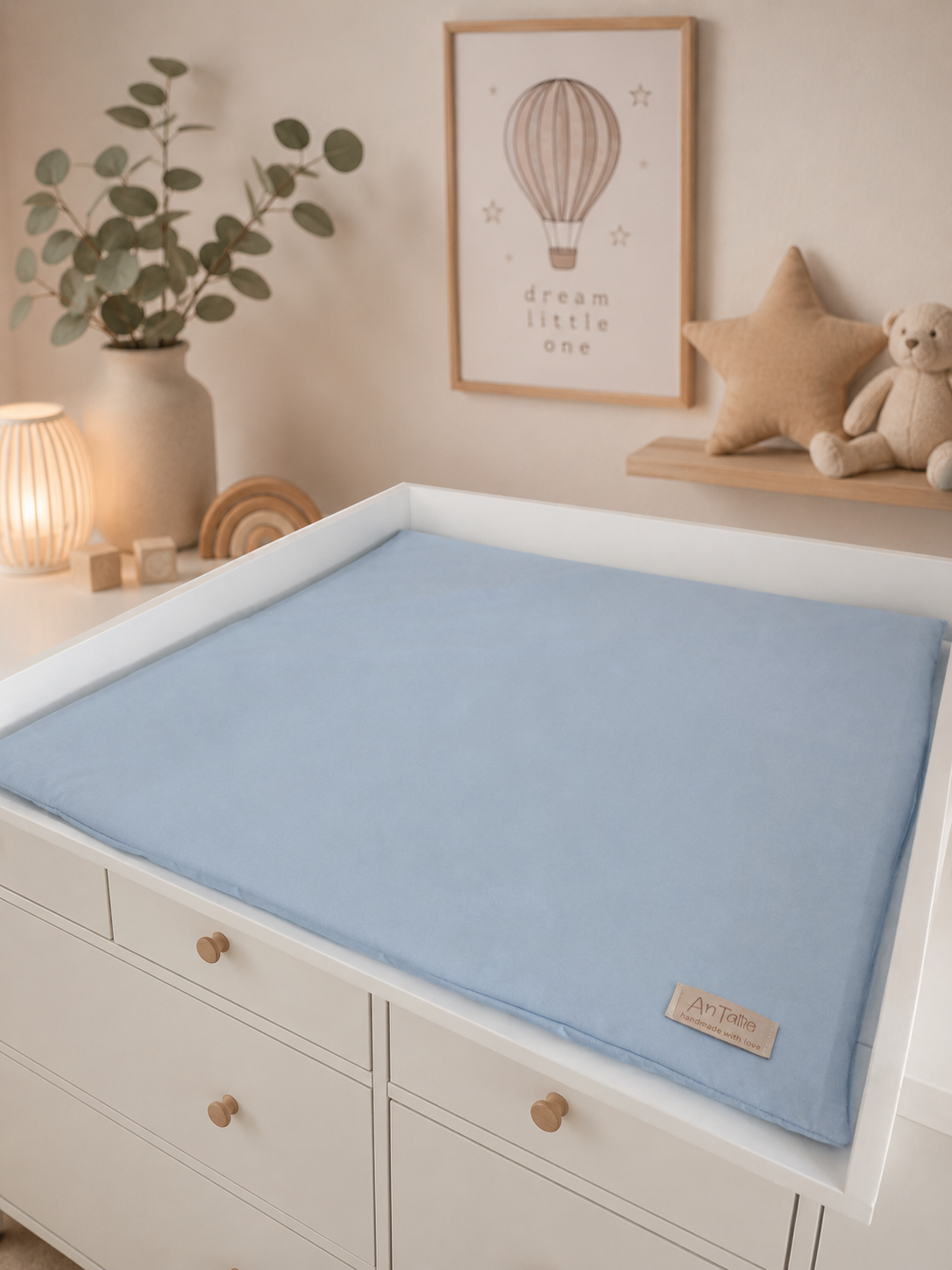Wasserabweisende Wickelunterlage Babyblau