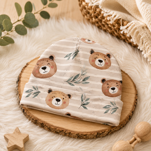 Baby Beanie Cozy Bear - Süß Babymütze mit niedlichem Bärenmotiv