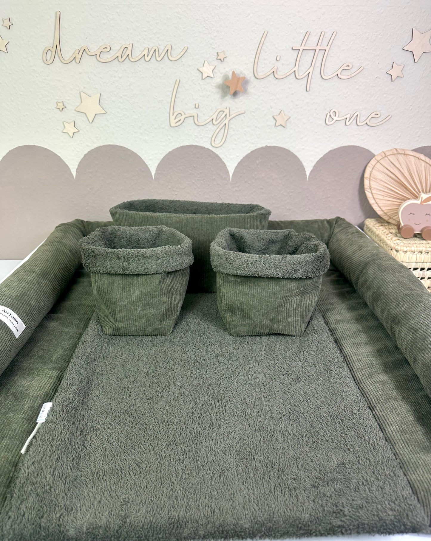 Wickelauflagen Set 6tlg. Cord Frottee Khaki