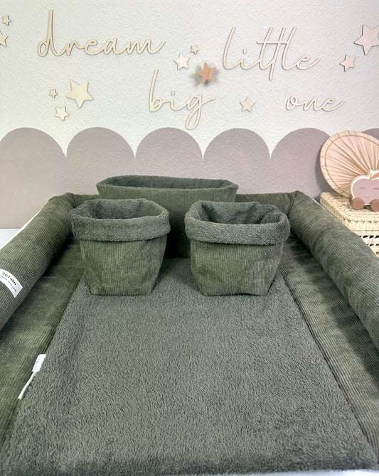 Wickelauflagen Set 6tlg. Cord Frottee Khaki