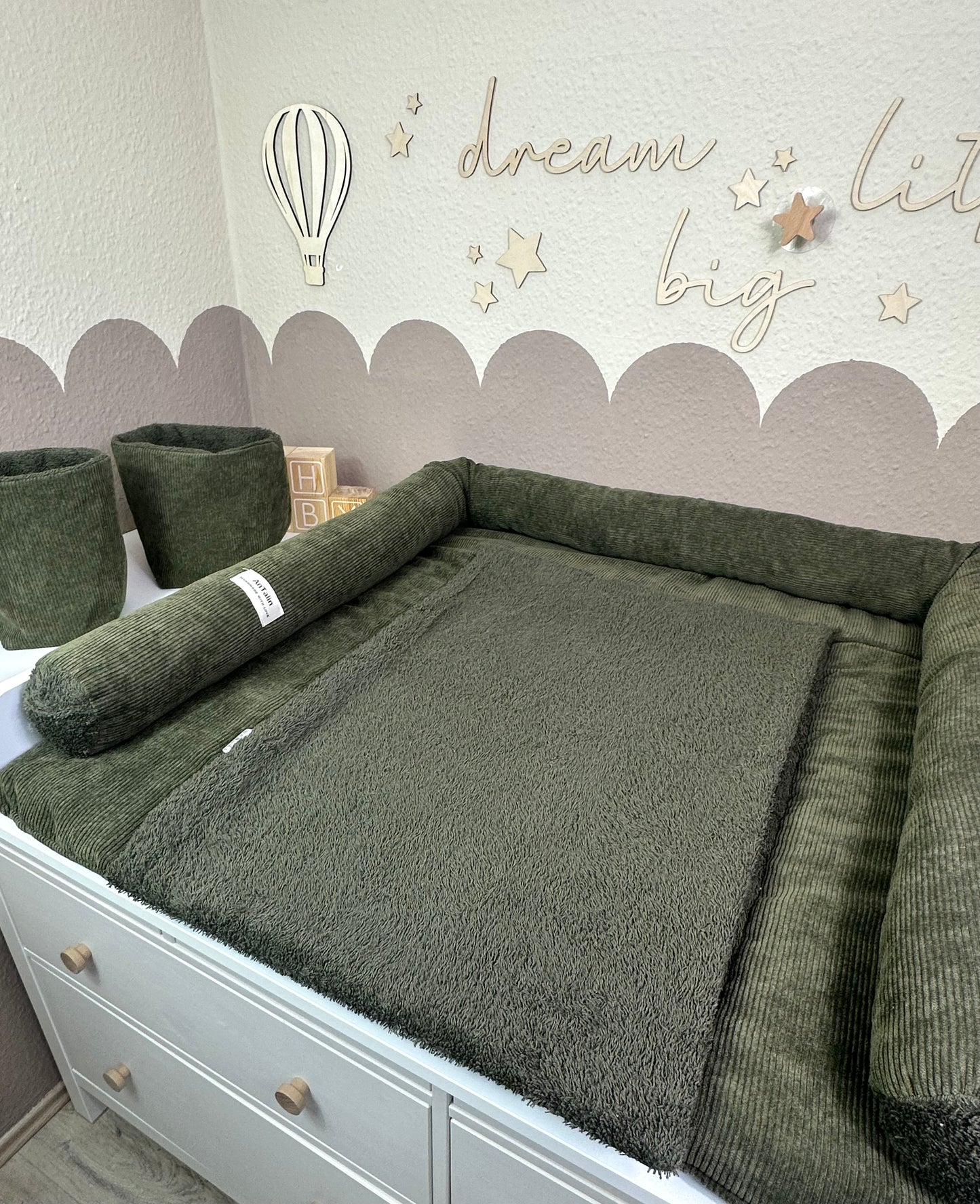 Wickelauflagen Set 6tlg. Cord Frottee Khaki