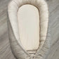 Nestchen Velvet Baumwollstoff beige mit Kordelabdeckung