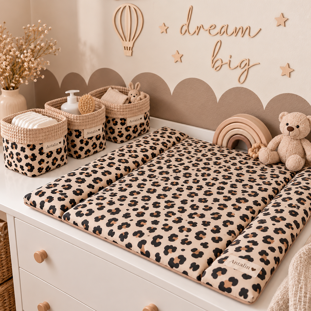 Wickelauflage wasserabweisend Leo beige