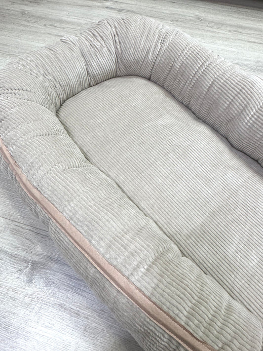 Nestchen Cord dunkel beige