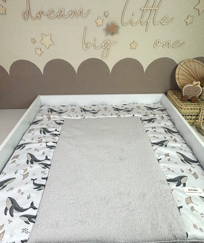 Wickelauflage Under The Sea, Frottee grau