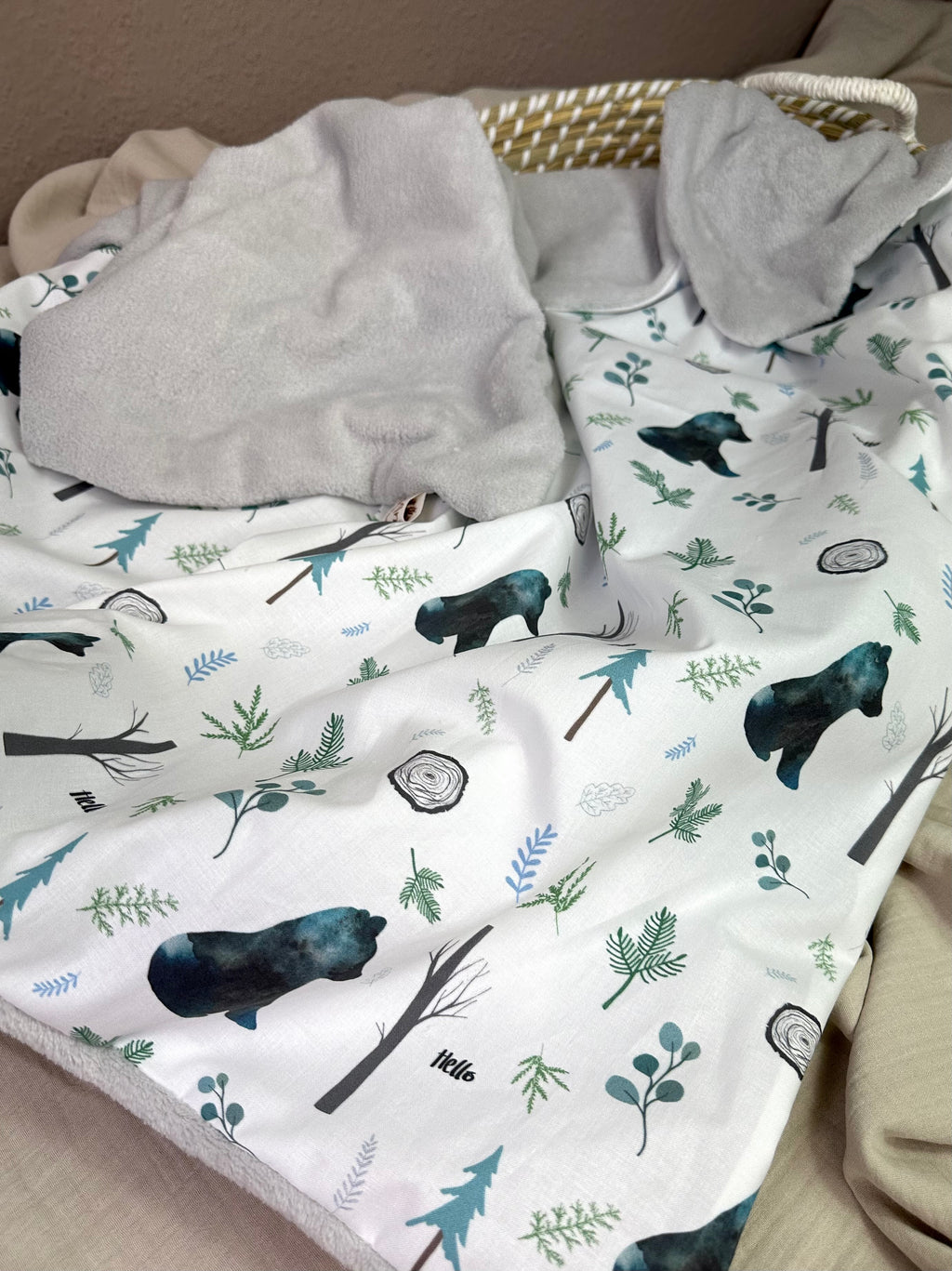 Kuscheldecke kleiner Bär 1m x 1m - AnTalin