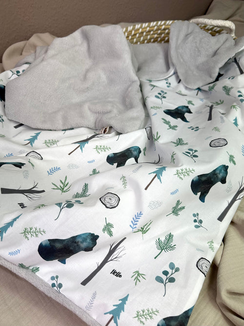 Kuscheldecke kleiner Bär 1m x 1m - AnTalin
