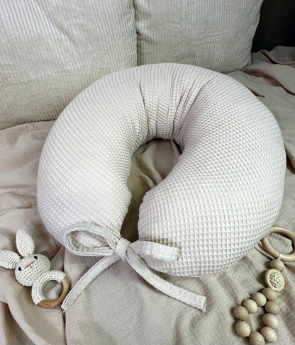 Stillkissen, Seitenschläferkissen, waffelpique beige