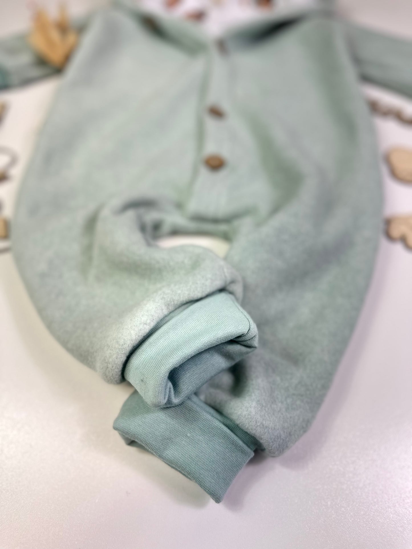 Flecce Overall kleine Elfe, hell mint