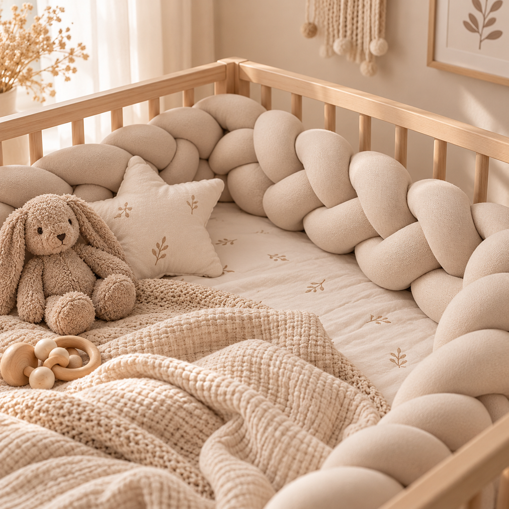 Geflochtene Bettschlange Baby - Kuschelweich & liebevoll gestaltet