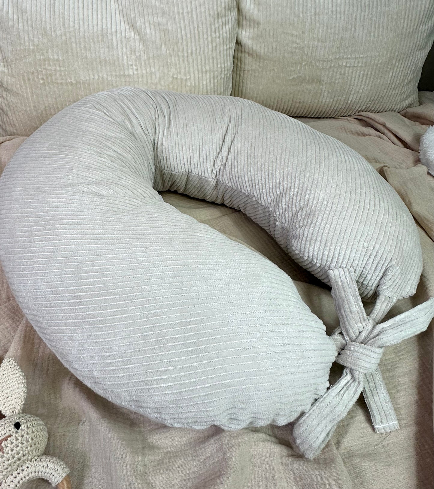 Stillkissen, Seitenschläferkissen, Cord beige