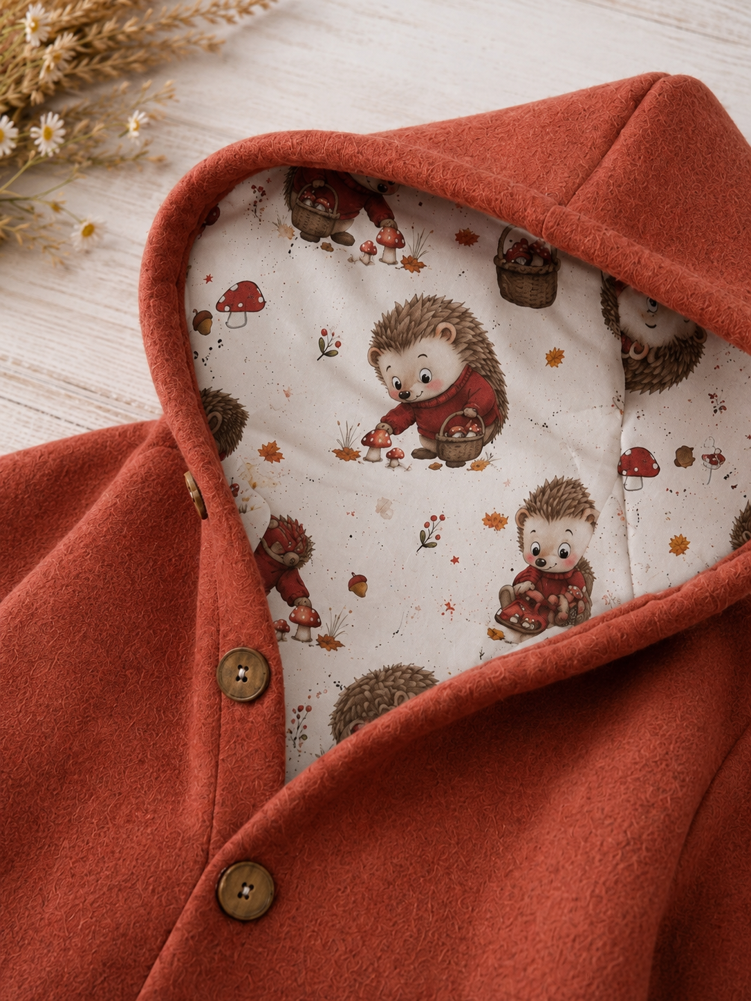 Walk Overall mit Kaputze - kuscheliger Einteiler mit Igel-Innenfutter