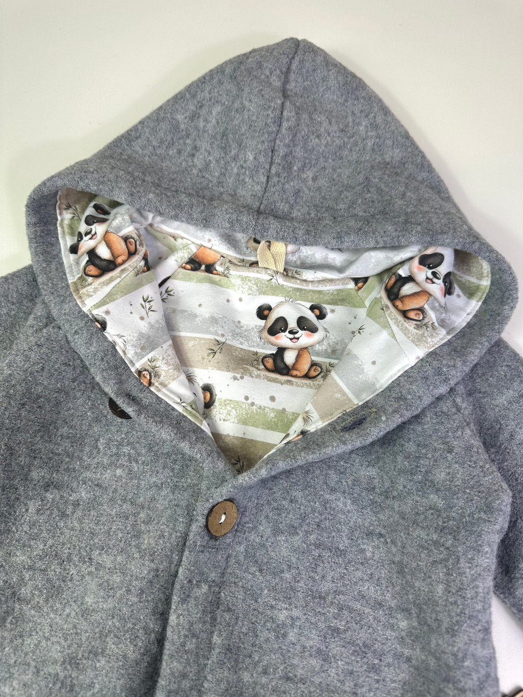 Walkoverall kleiner Panda, grau - AnTalin