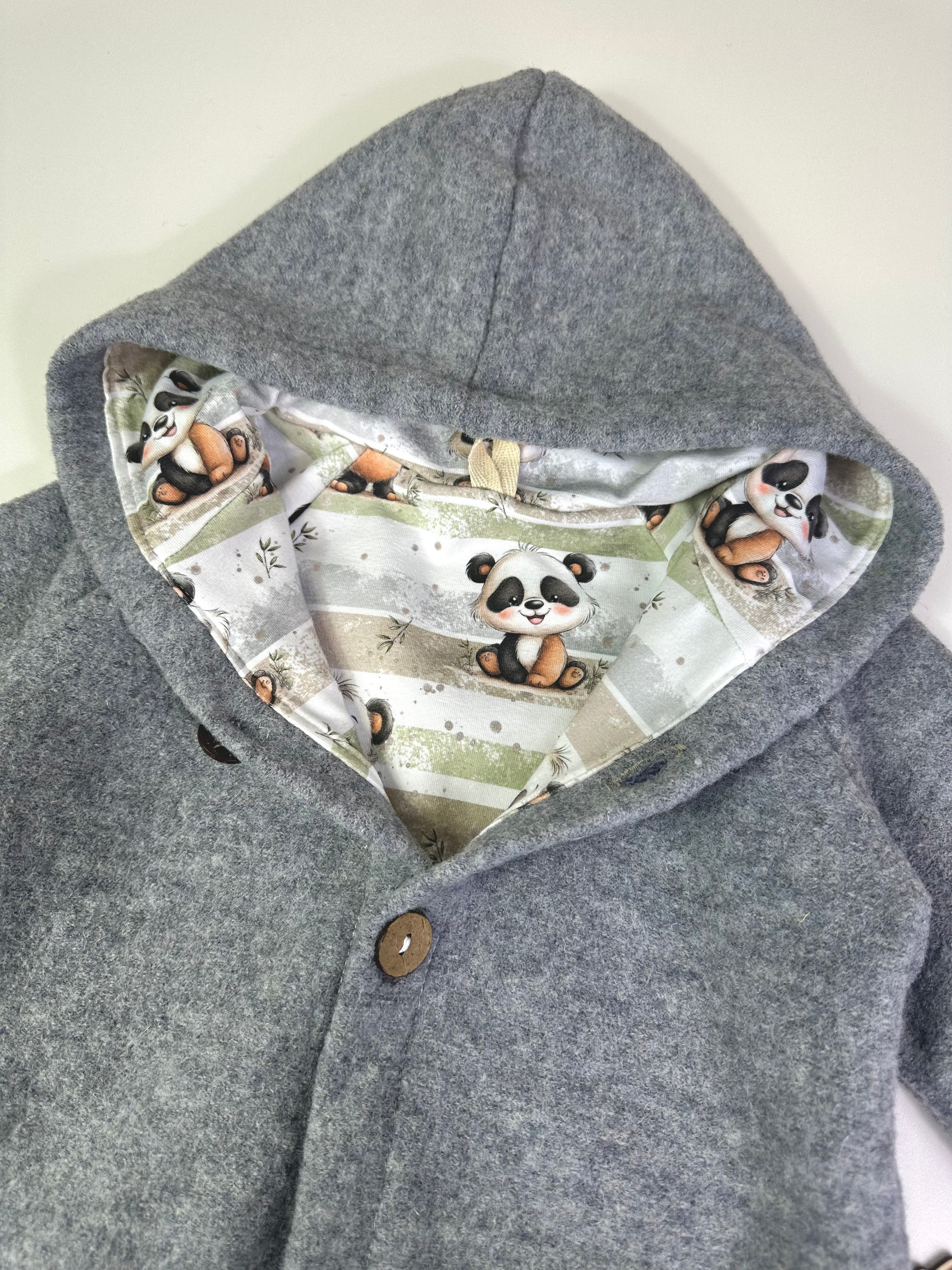 Walkoverall kleiner Panda, grau - AnTalin
