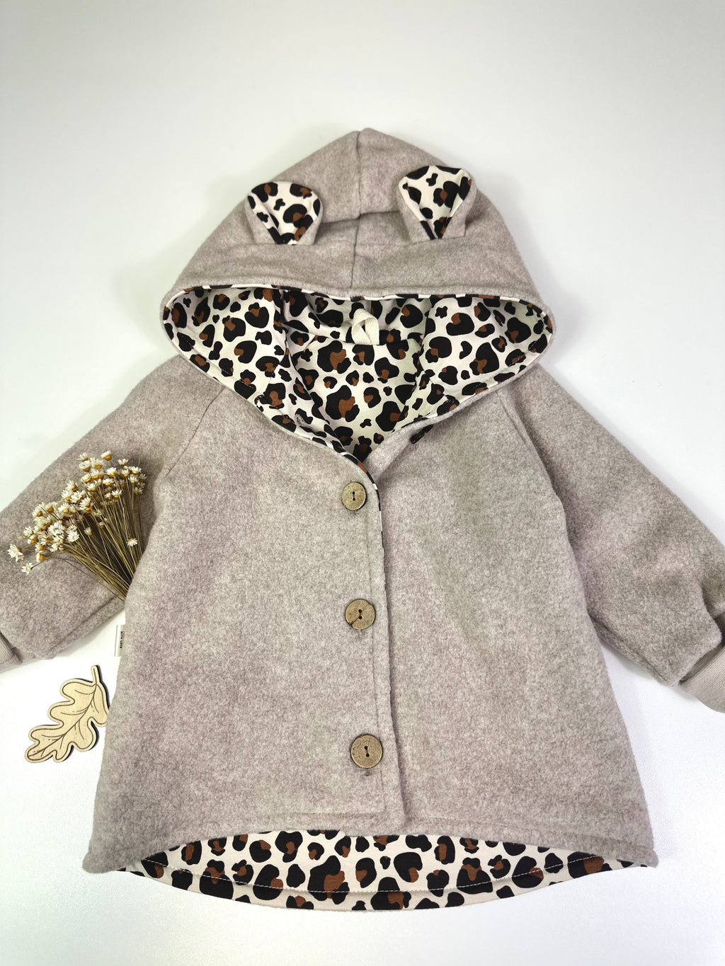 Walk Jacke Leo mit Bärenohren, beige - AnTalin