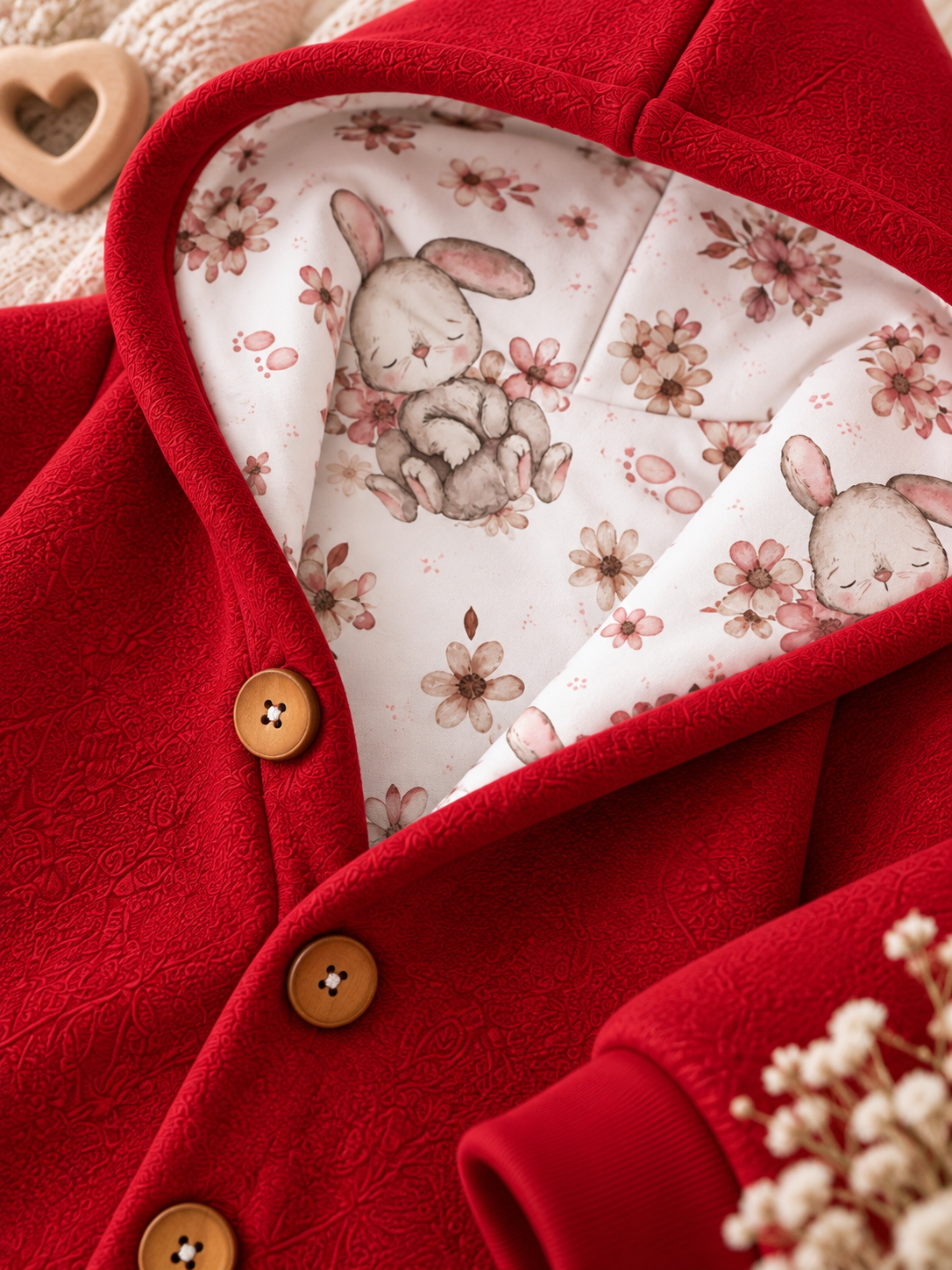 Walk Overall Häschenblüte mit Kaputze - kuscheliger Einteiler mit schönen Design