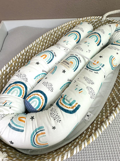 Bettschlange Regenbogen blau