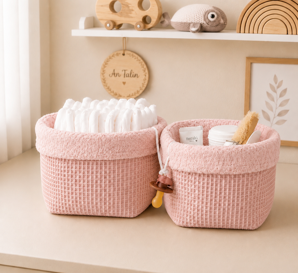 Utensilo uni, waffelpique Frottee Rose‘