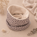 Loop Schal Leo Taupe mit kuscheligen Fleece - Stilvoller Begleiter für kalte Tage