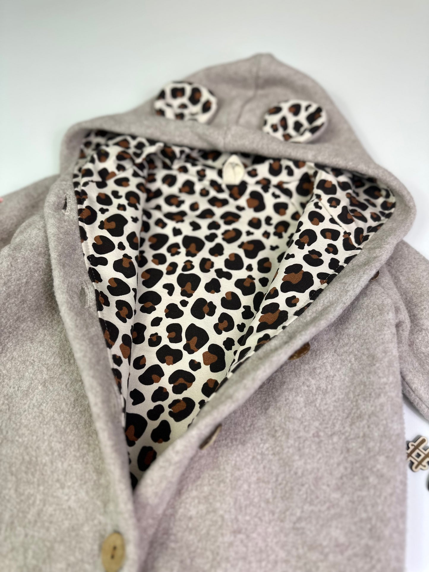 Walkoverall Leo Bären Ohren, beige