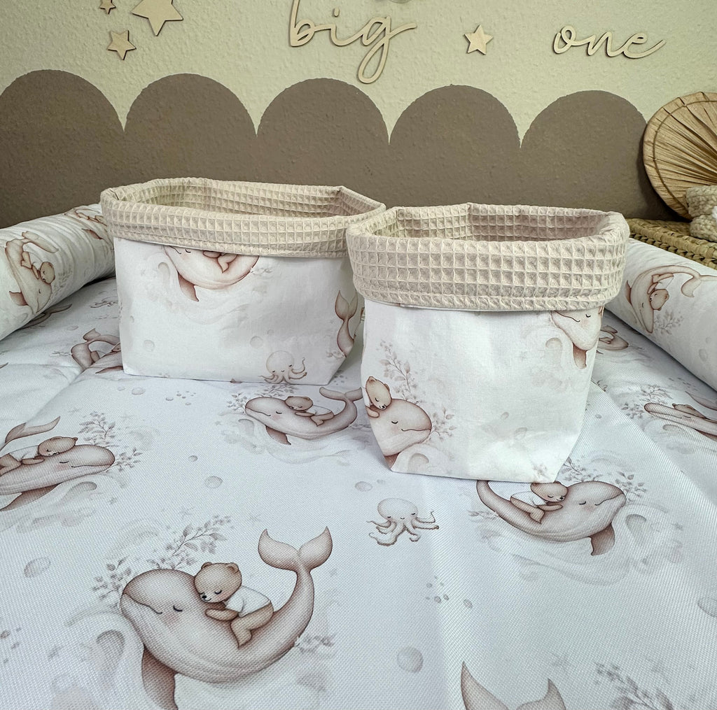 Utensilo Meeresfreunde, waffelpique hell beige - AnTalin