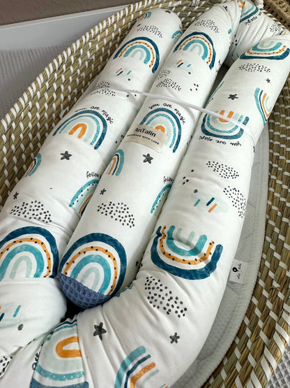 Bettschlange Regenbogen blau