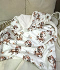 Weiche Babydecke von AnTalin, Kuscheldecke mit Pferdemotiv, Fleece, ideal für Babys und Kleinkinder.