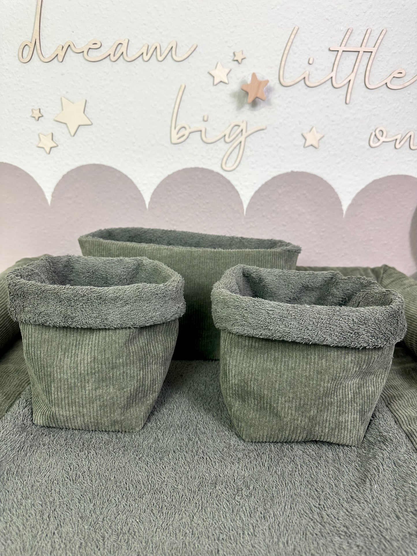 Wickelauflagen Set 6tlg. Cord Frottee Khaki