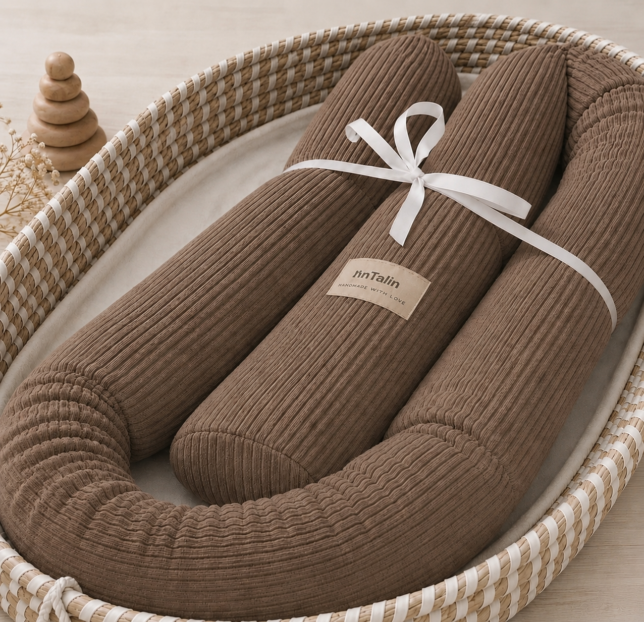 Wickeltischumrandung Cord Sand