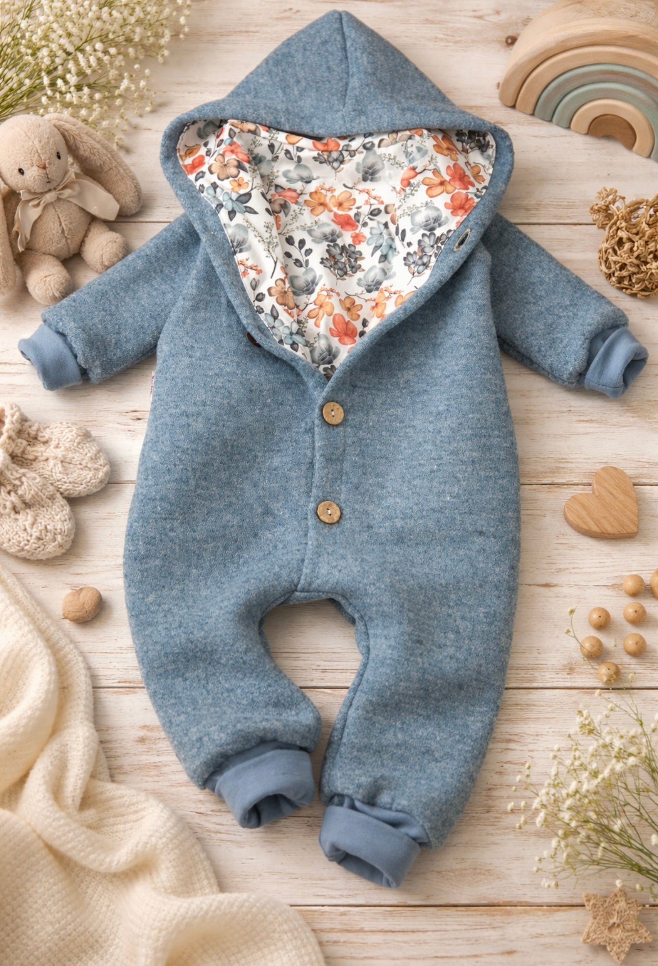 Walkoverall Little Flowers, petrol