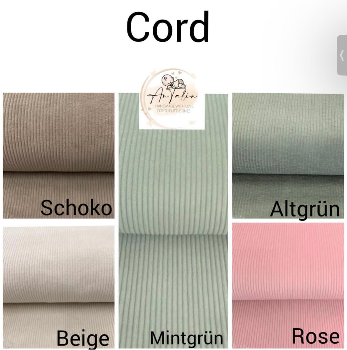 Stillkissen, Seitenschläferkissen, Cord beige - AnTalin