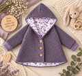 Boucle Jacke mit Kaputze, Lavendelblüte
