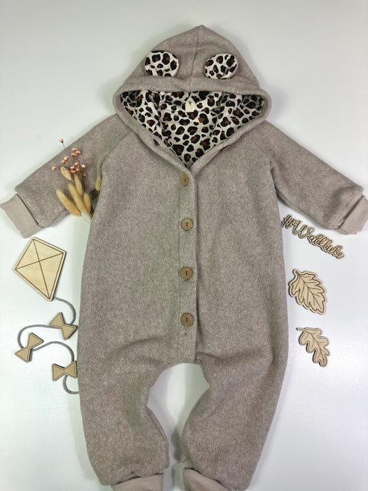 Walkoverall Leo Bären Ohren, beige