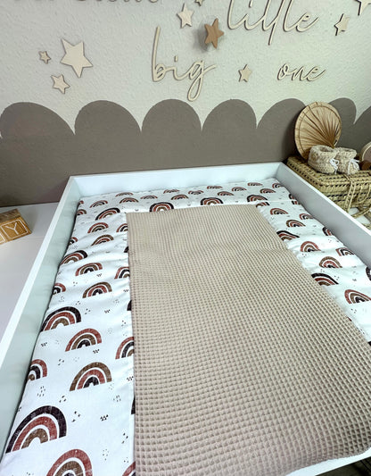 Wickelauflage Regenbogen braun