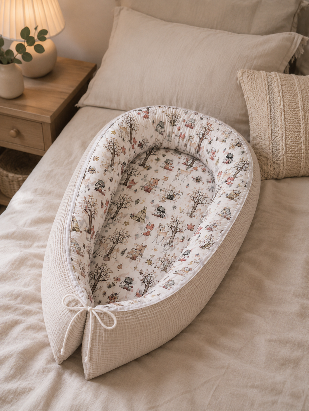 Nestchen Waldtiere von AnTalin, weiches Schutzgitter mit Tiermotiven, ideal für Babysbett und Kinderzimmer.