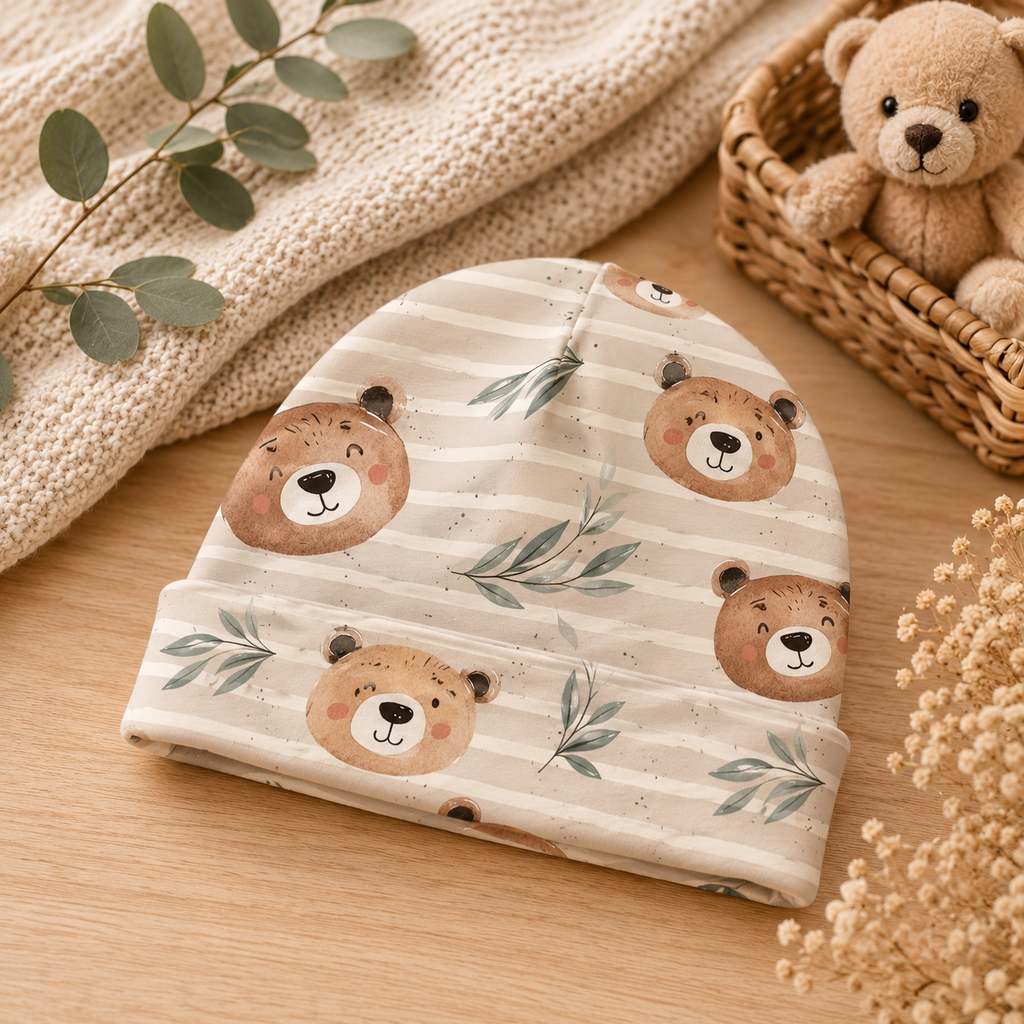 Baby Beanie Cozy Bear - Süß Babymütze mit niedlichem Bärenmotiv