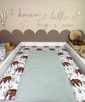 Wickelauflage Sloth von AnTalin in mintgrün mit Waffelpique-Design, weiche und bequeme Unterlage für Babys.
