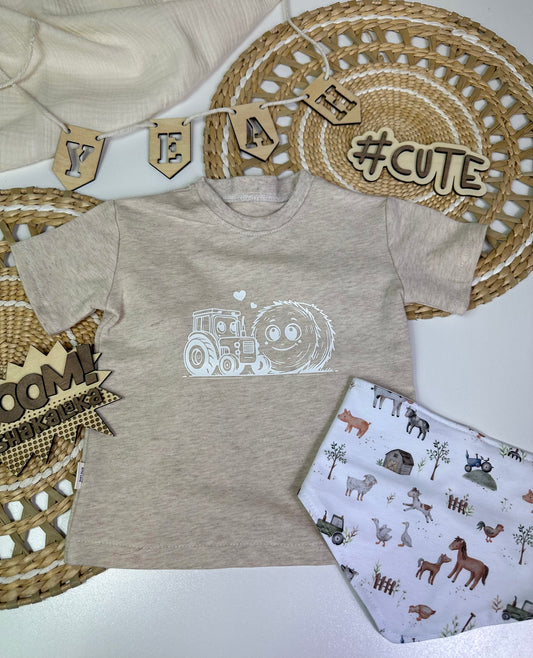 T Shirt- beige Bauernhof