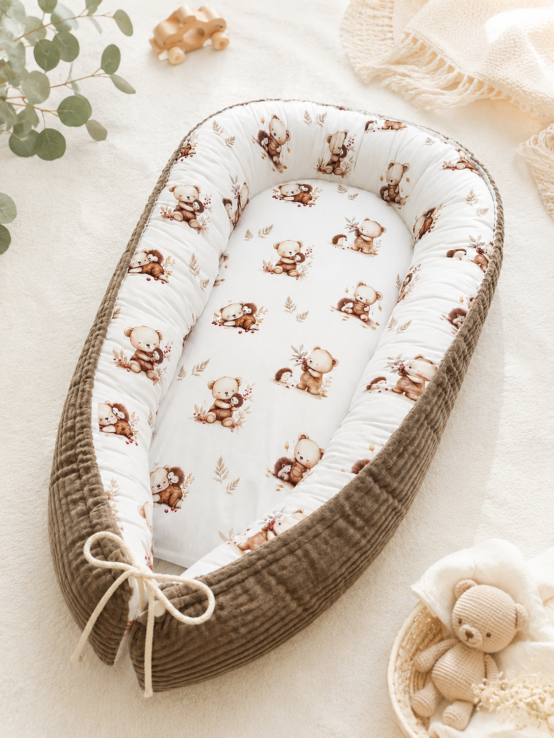 Nestchen Bärenfreunde Breitcord Dunkel beige